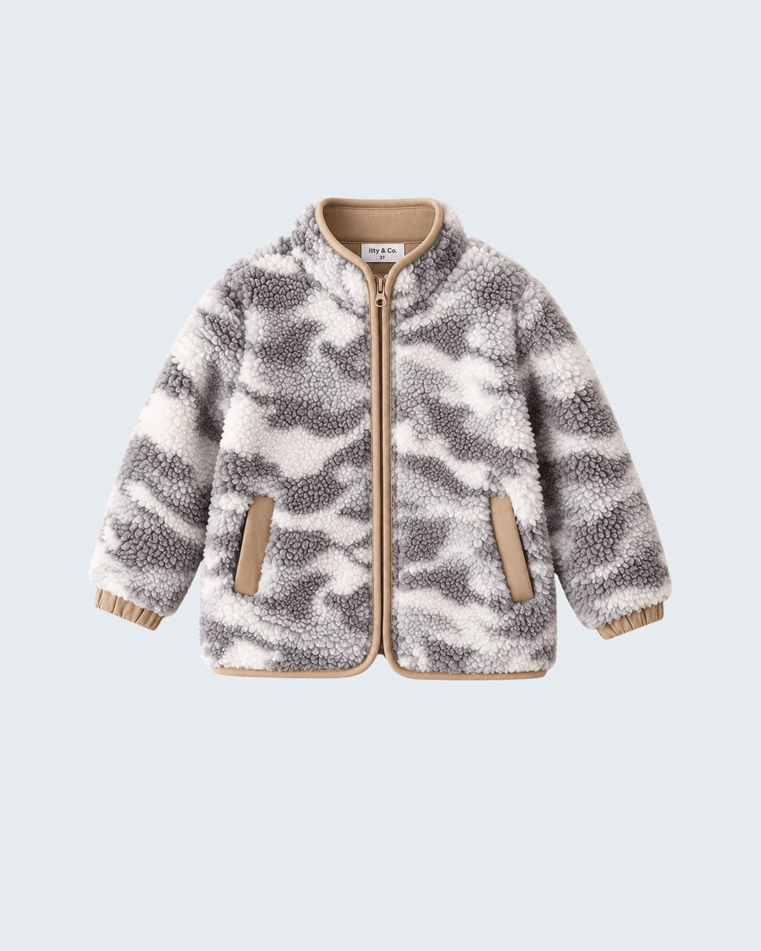 Grey Camouflage Fleece Jacket