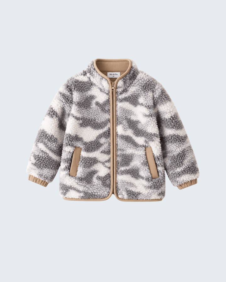 Grey Camouflage Fleece Jacket