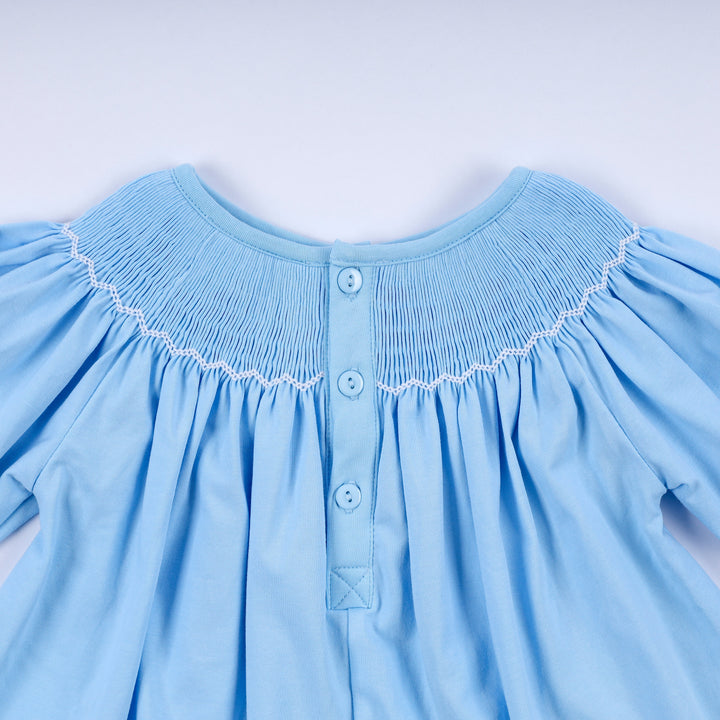 Blue Nativity Hand Smocked Bloomer Set