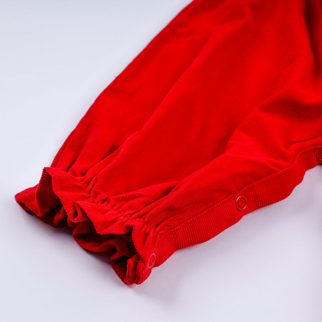 Red Christmas Tree Hand Smocked Romper