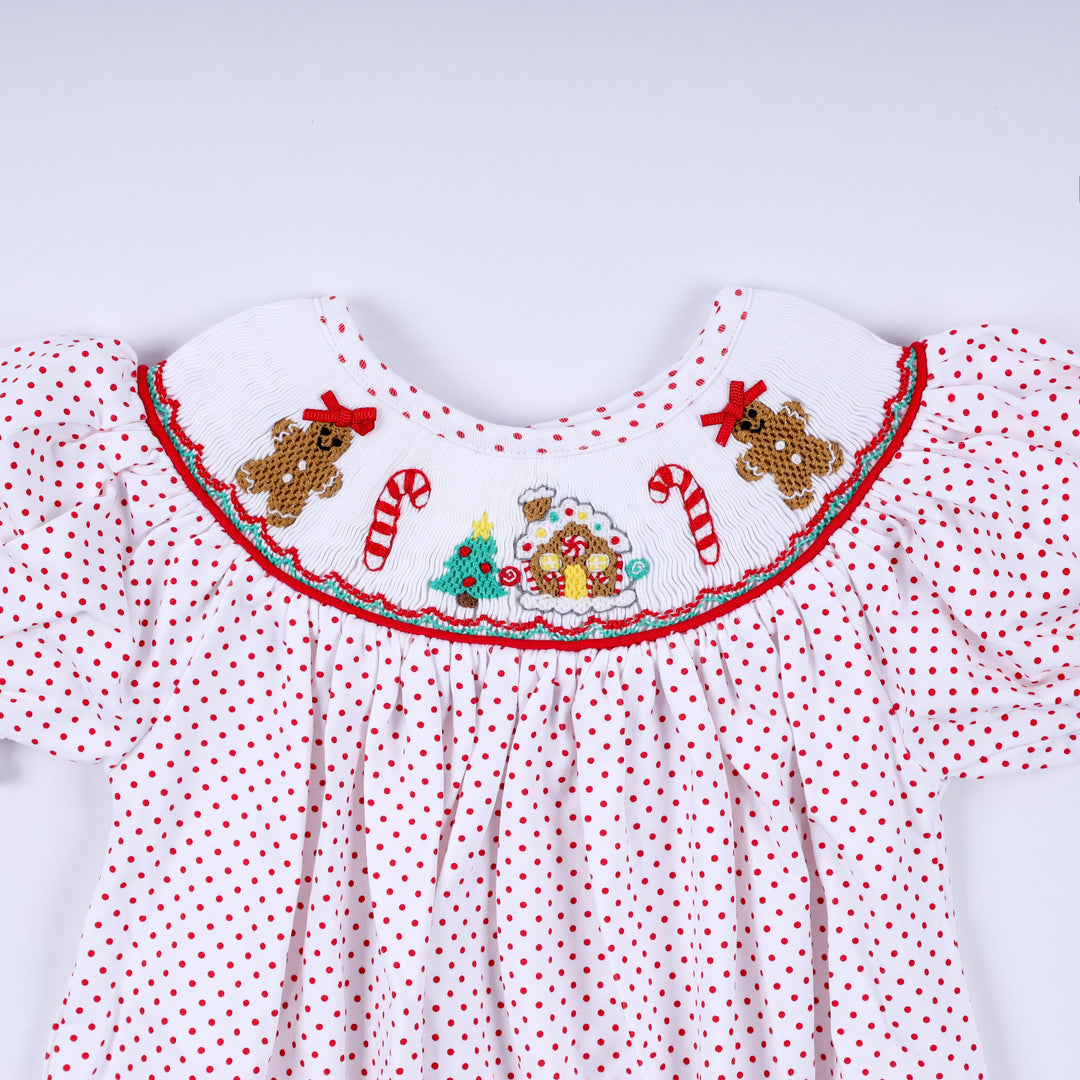 Gingerbread Hand Smocked Bubble