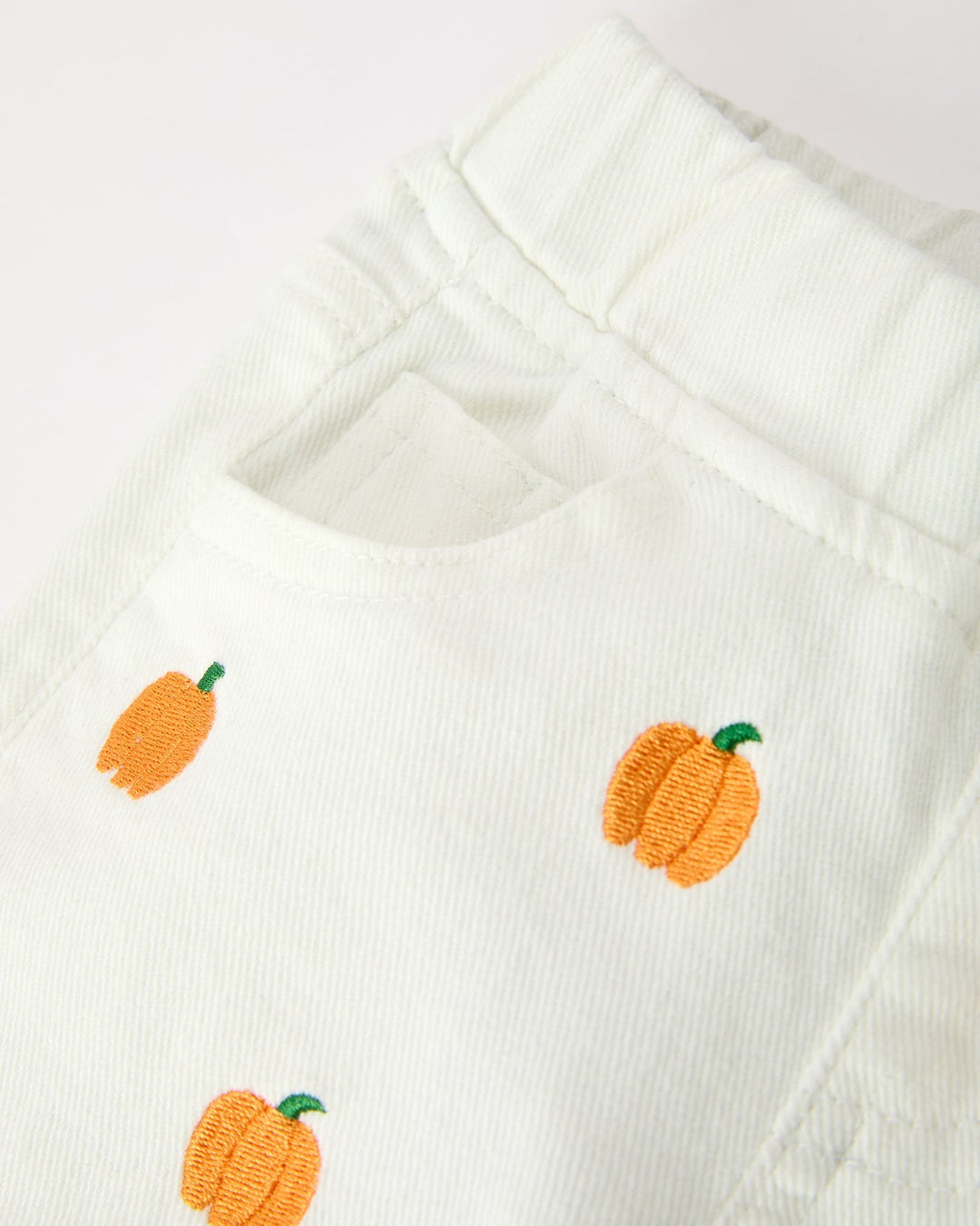Ivory Pumpkin Embroidered Flare Pants
