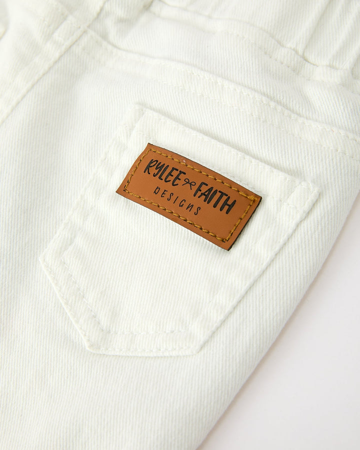 Ivory Pumpkin Embroidered Flare Pants