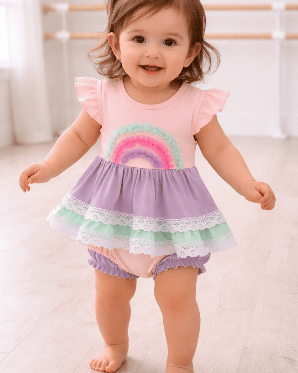 Lace Rainbow Ruffle Bubble