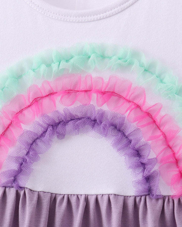 Lace Rainbow Ruffle Dress