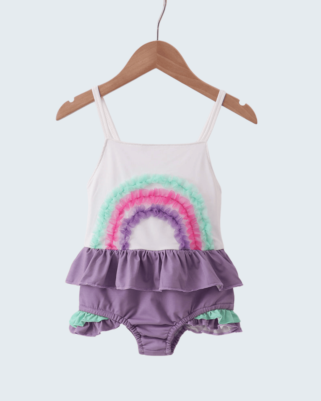 Lace Rainbow Ruffle One-Piece Swimsuit