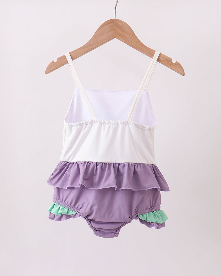 Lace Rainbow Ruffle One-Piece Swimsuit