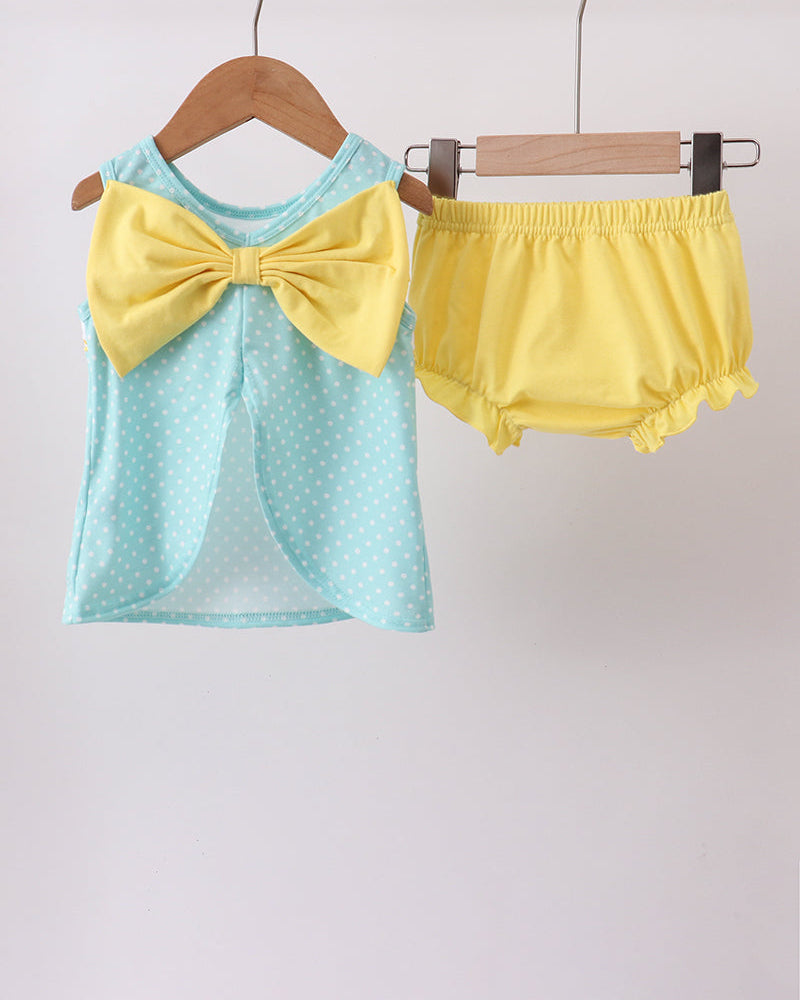 Lemon Smocked Bloomer Set