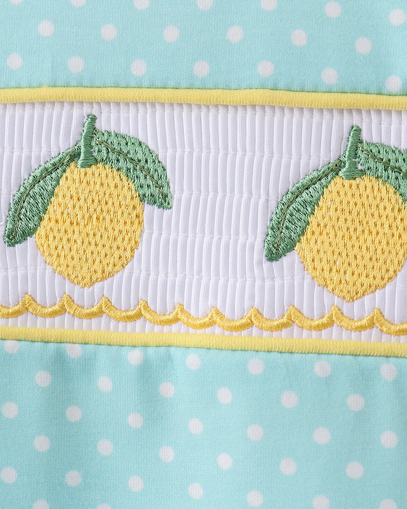 Lemon Smocked Bloomer Set