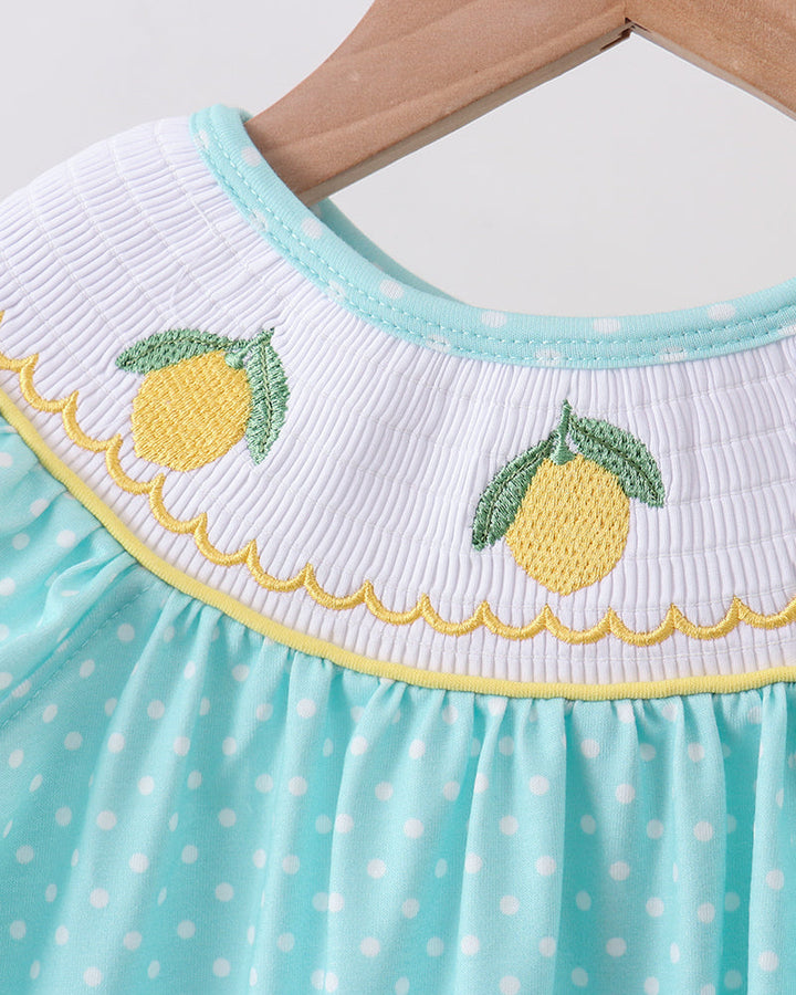 Lemon Smocked Ruffle Shorts Set