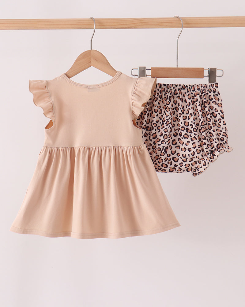 Leopard Pumpkin Appliqué Bloomer Set