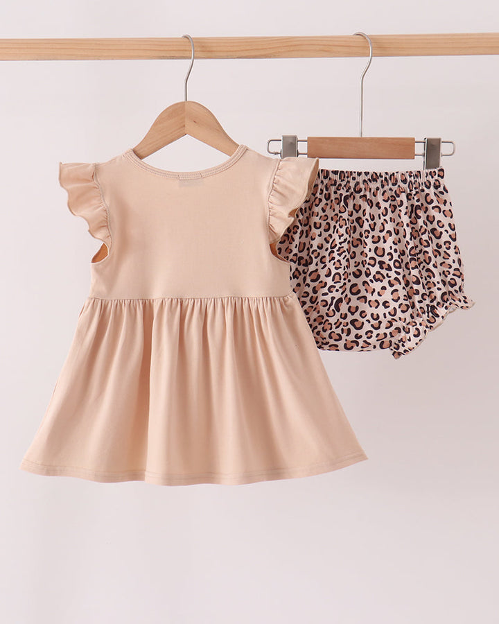 Leopard Pumpkin Appliqué Bloomer Set