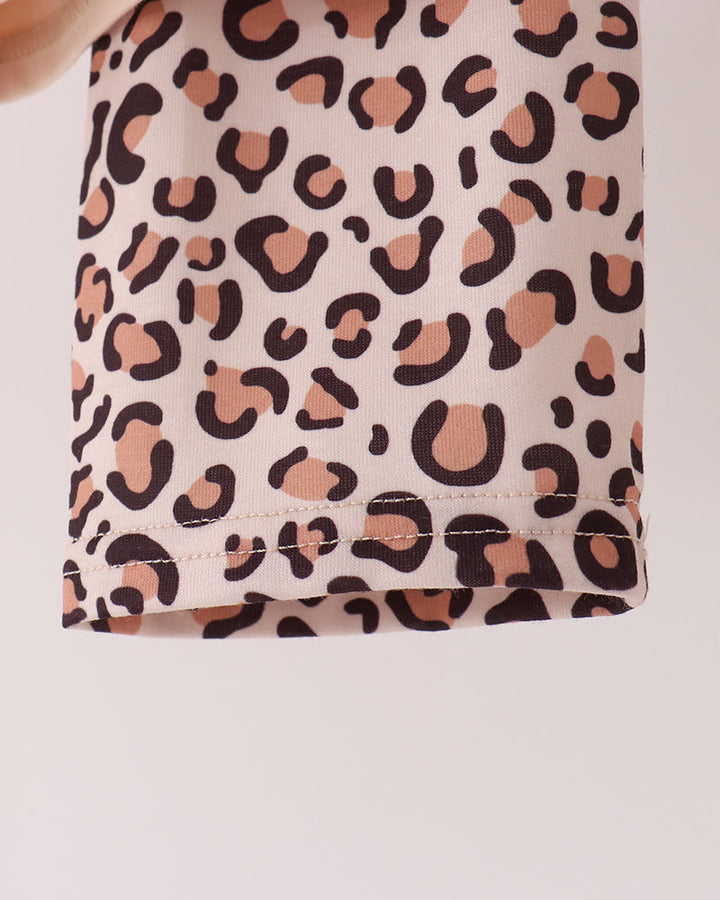 Leopard Pumpkin Appliqué Ruffle Pants Set