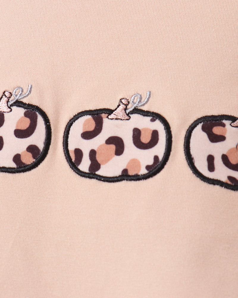Leopard Pumpkin Appliqué Ruffle Skort Set