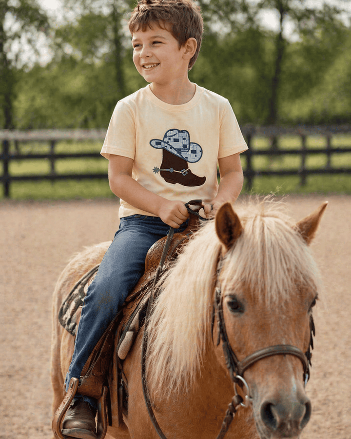Khaki Boot Applique Top