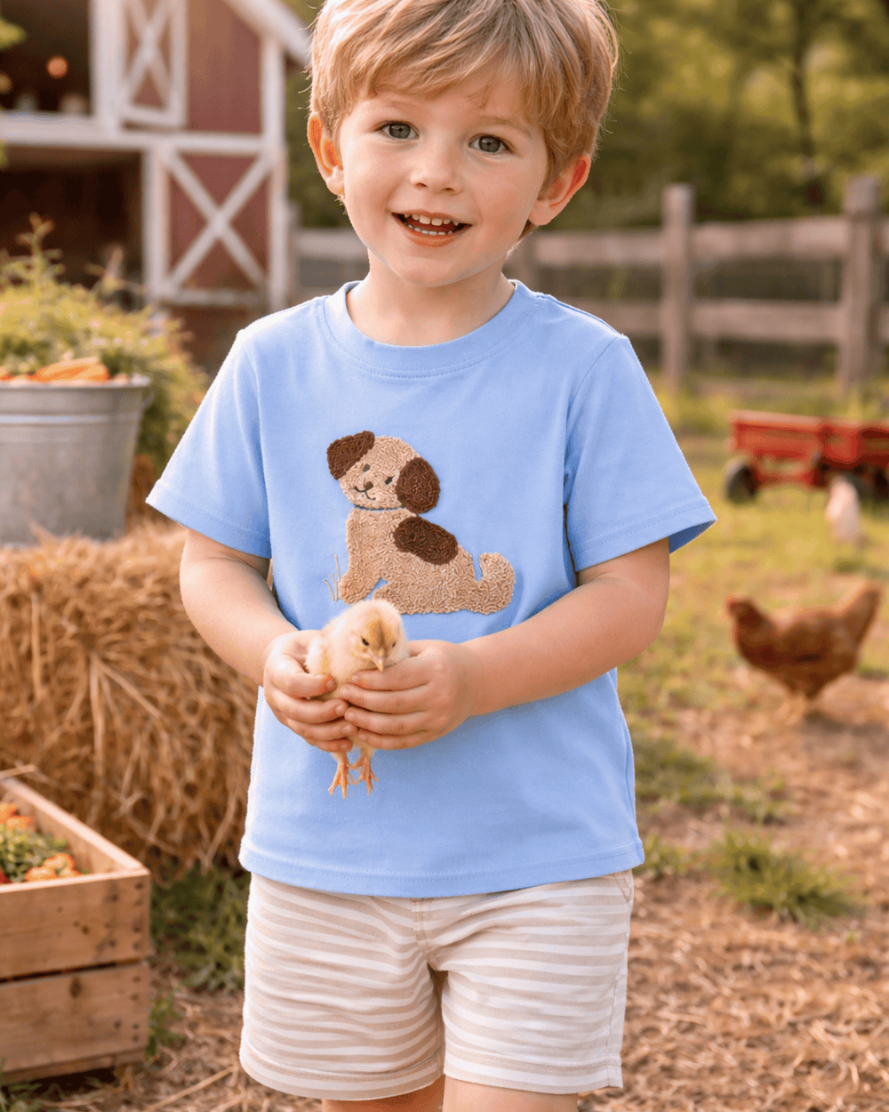 Puppy French Knot Shorts Set