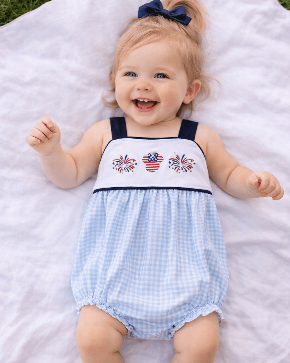 Character Embroidered Gingham Bubble