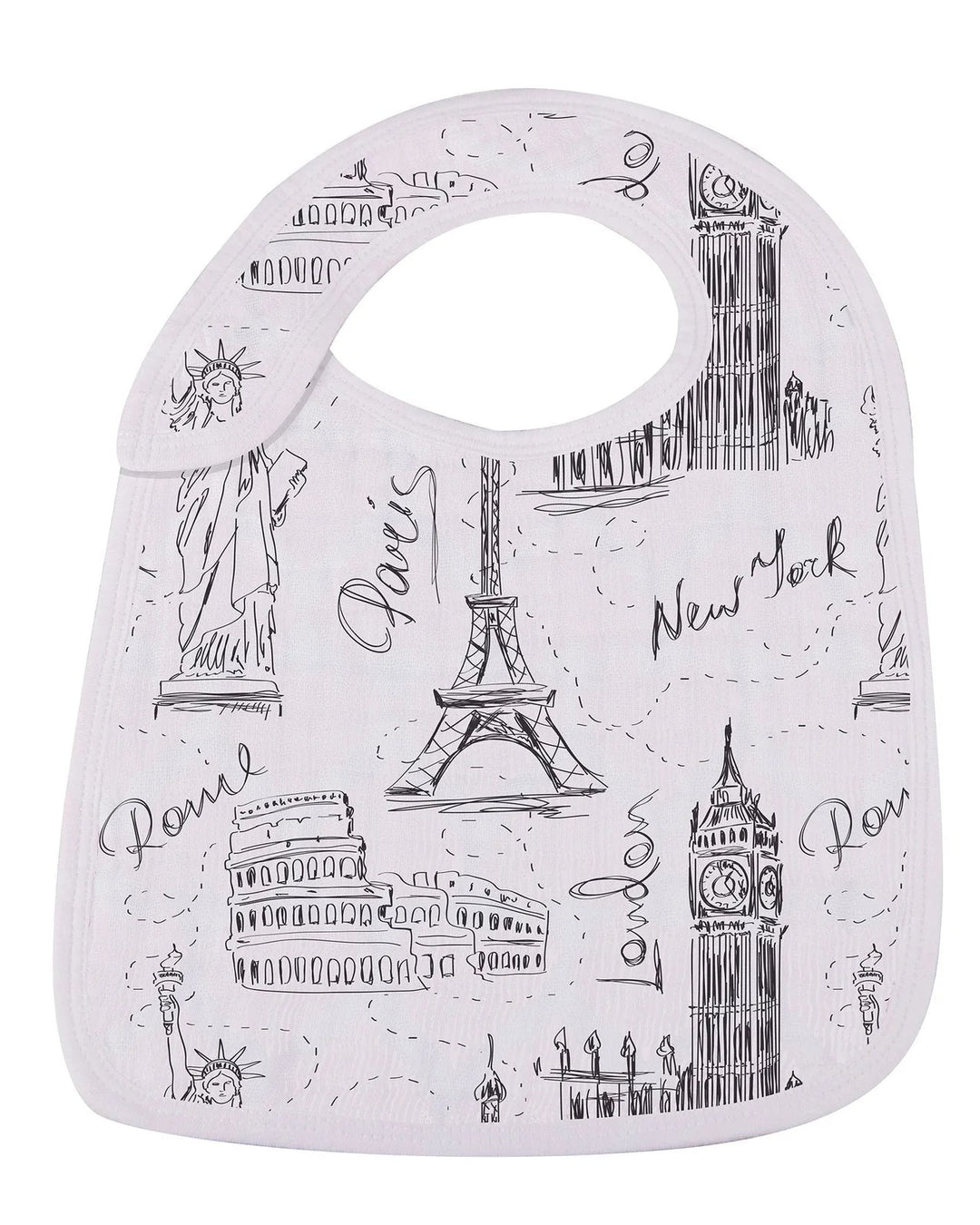 London, Paris, New York Snap Bibs 3 Pack