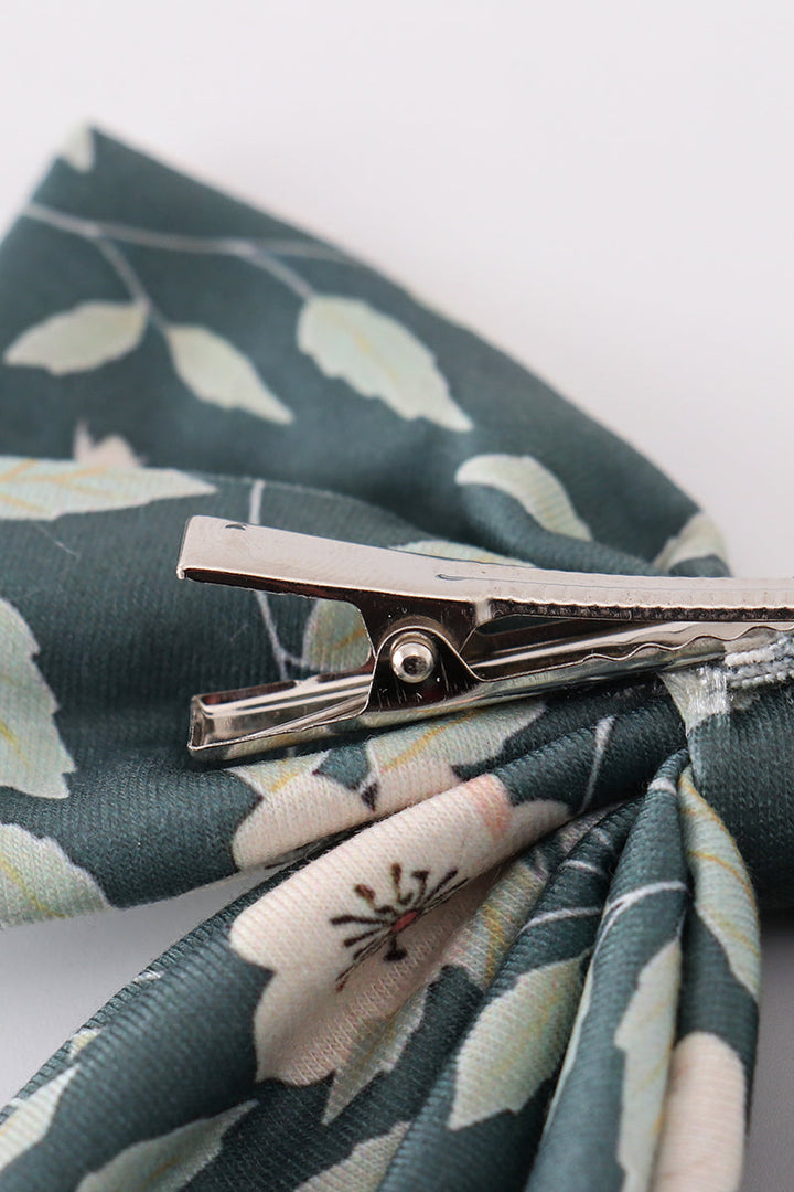 Green Floral Print Sailor Bow