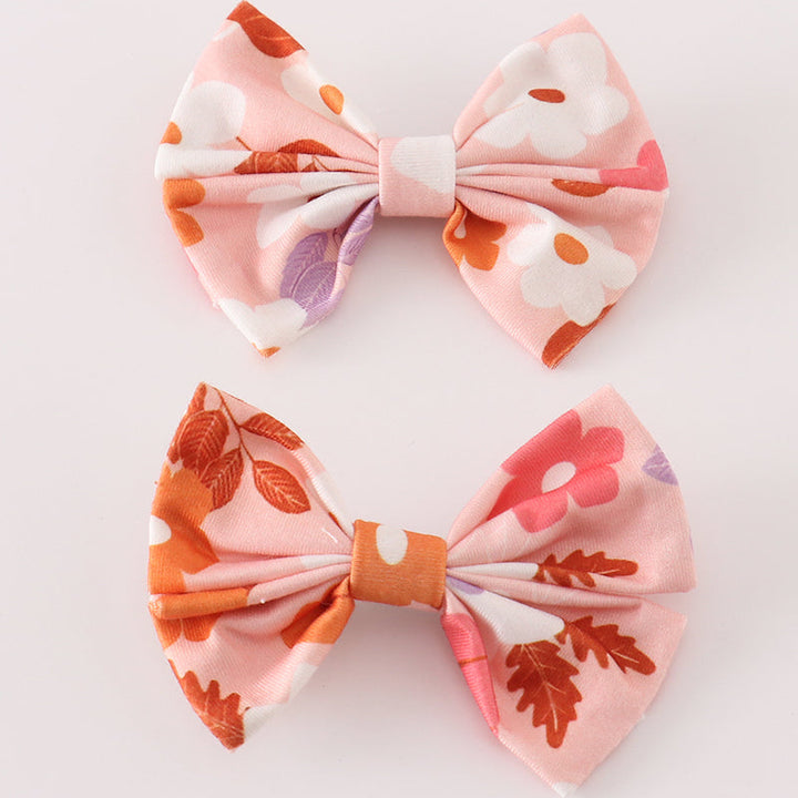 Floral Print Piggie Hair Bows