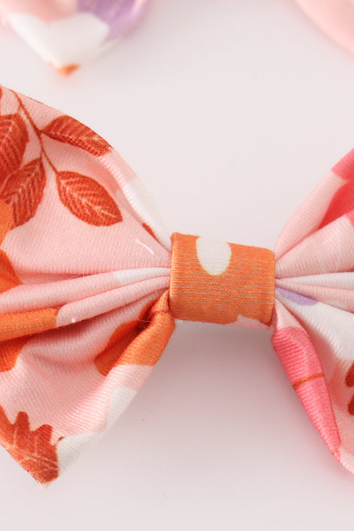 Floral Print Piggie Hair Bows