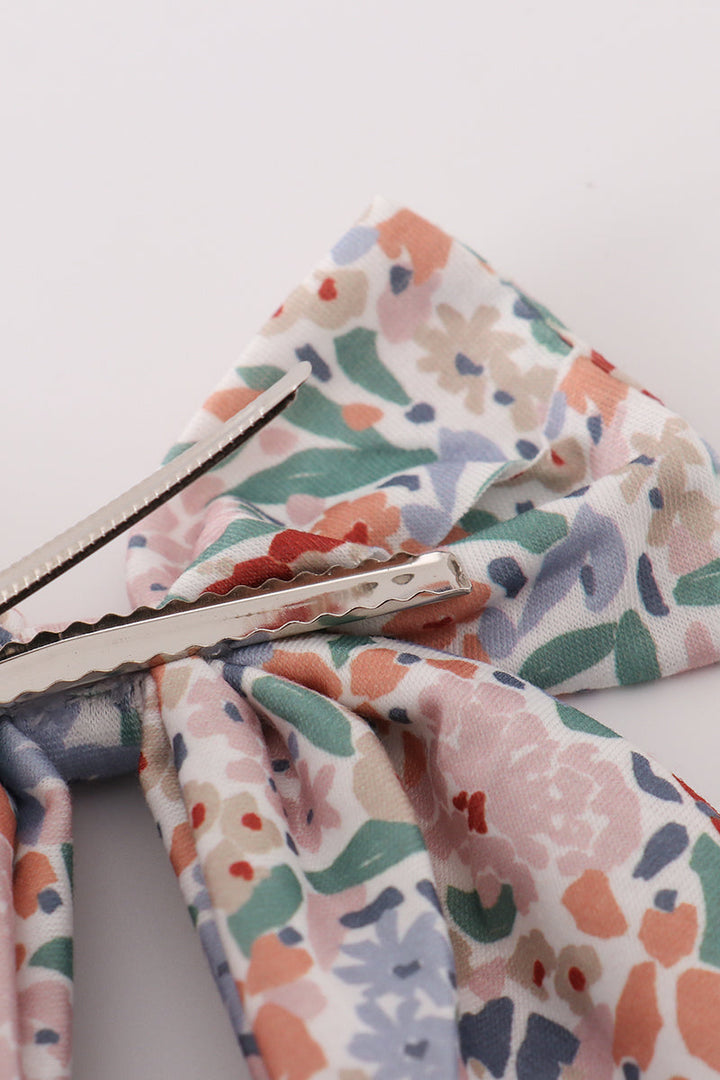 Blue Floral Sailor Bow
