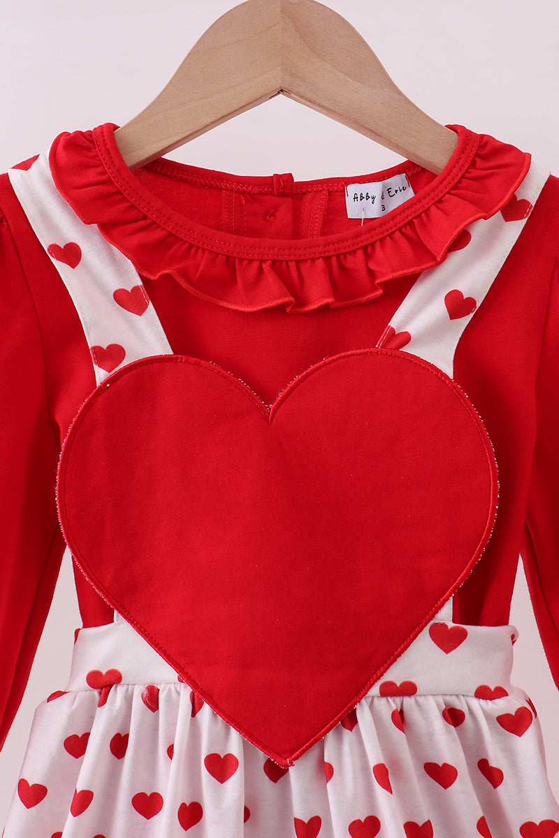 Red Heart Applique Ruffle 2-Piece Set