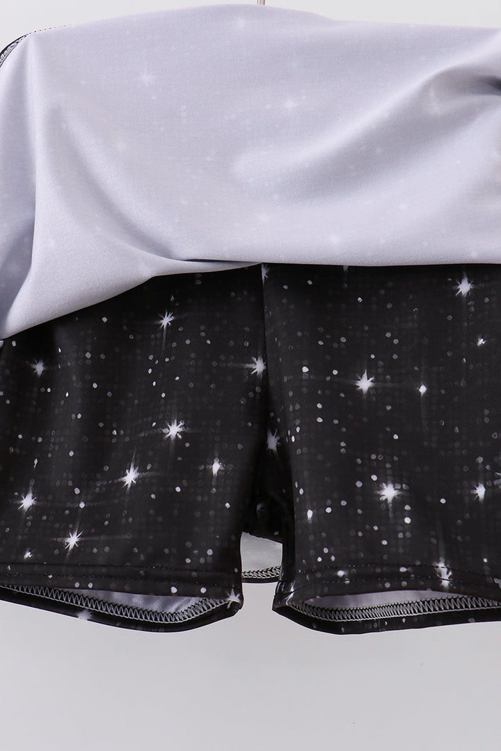 Black Glitter Active Skort Set