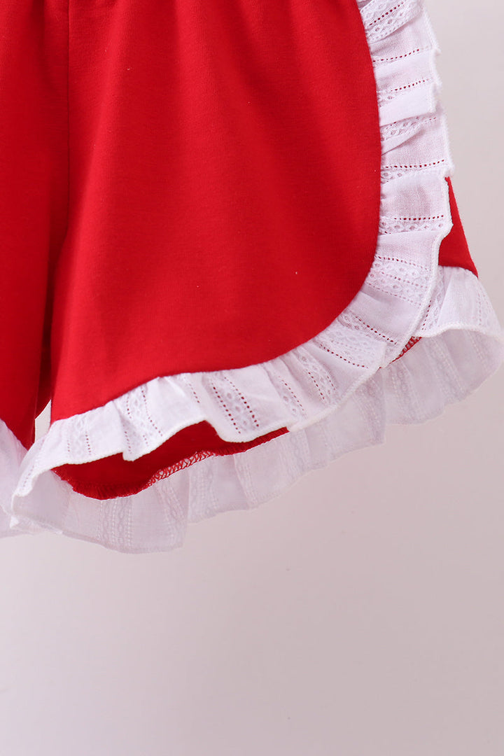 Smocked Jacquard Ruffle Shorts Set