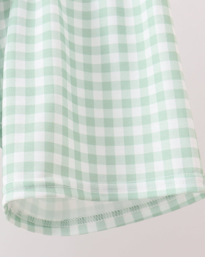 Green Pumpkin Embroidery Shorts Set
