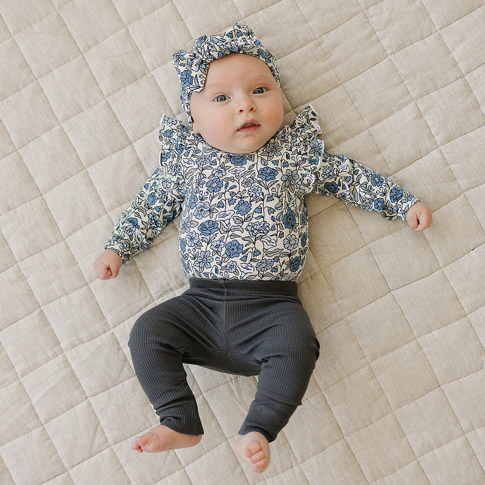 Bluebell Ruffle Sleeve Pointelle Bamboo Bodysuit