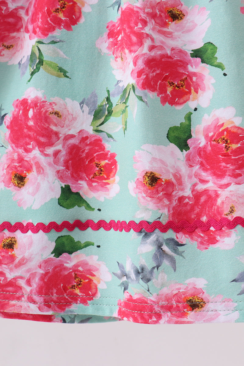 Pink Floral I love Dad Embroidered Dress