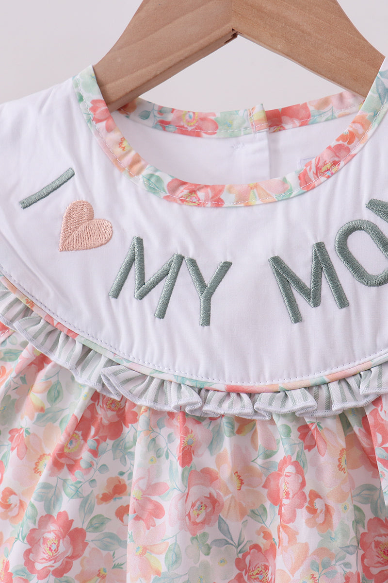 Floral I love My Mom Embroidered Dress