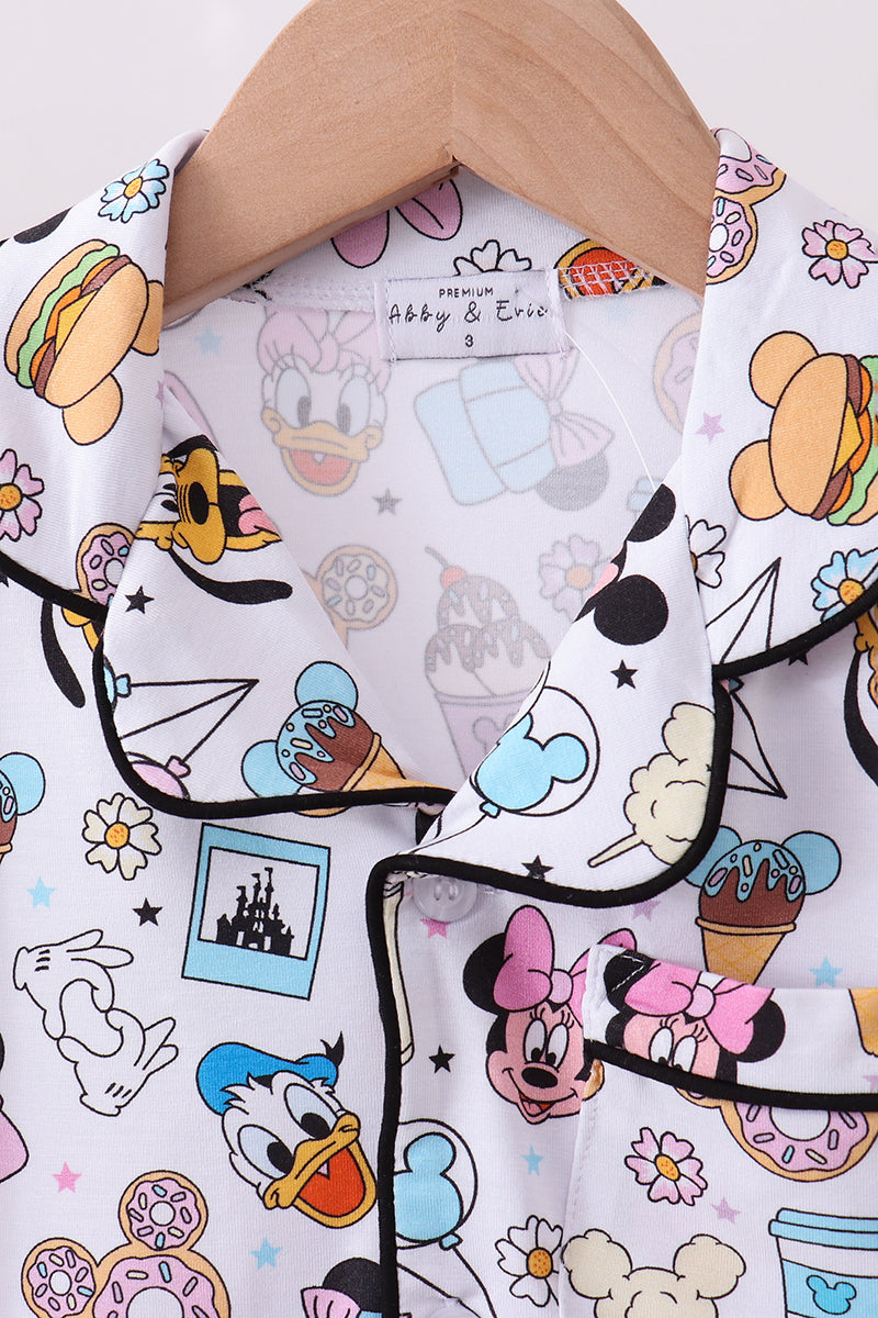 Character Print Bamboo Pajama Set