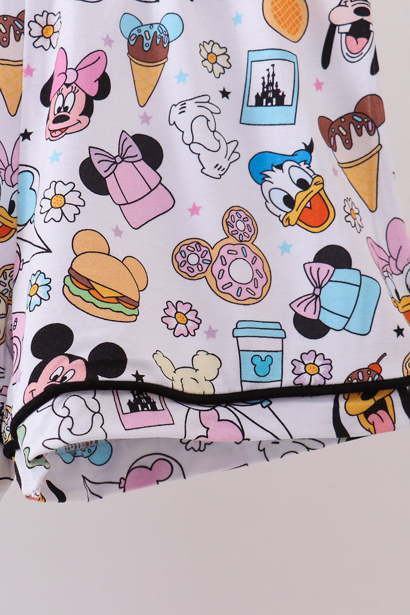 Character Print Bamboo Pajama Set