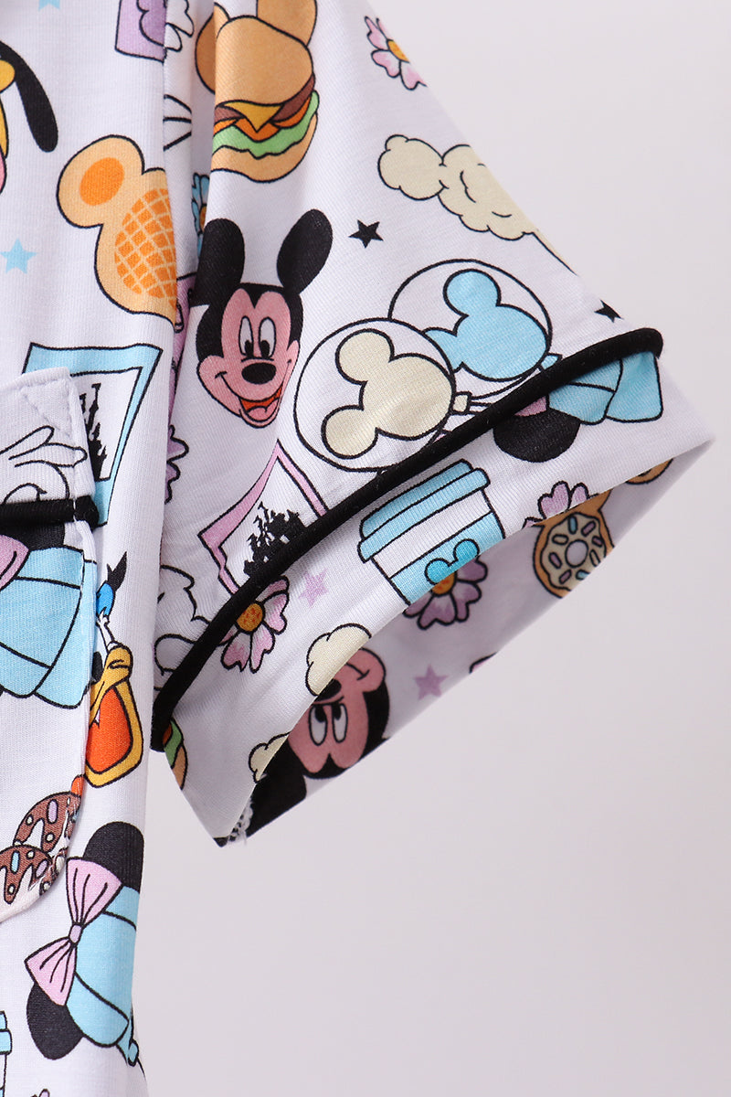 Character Print Bamboo Pajama Set