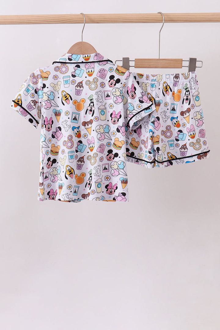 Character Print Bamboo Pajama Set