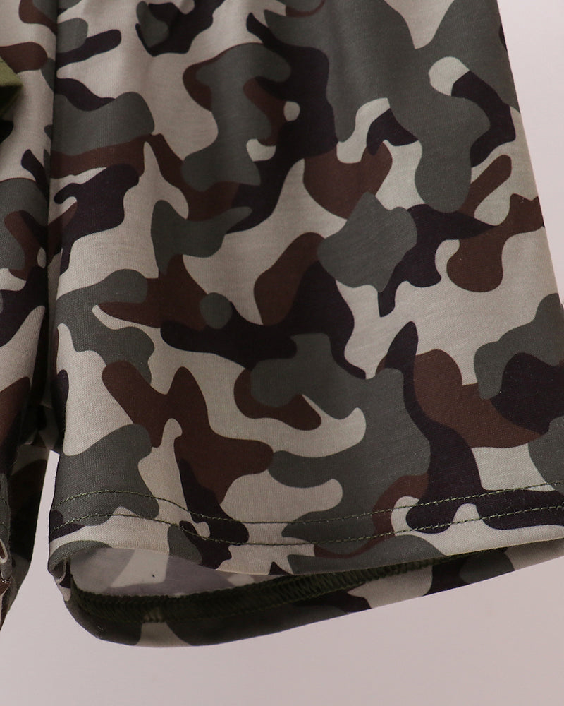 Camouflage-patterned fabric on a white background