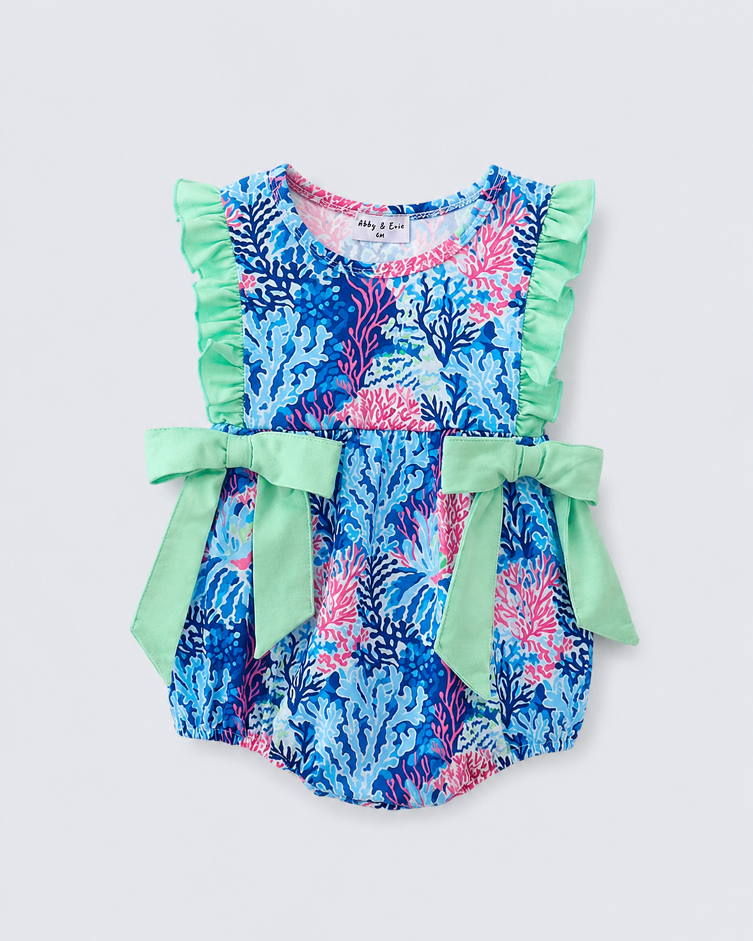 Baby girl Marine Creature Print Ruffle Bubble