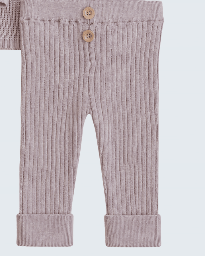 Mauve Knit Wrap Set