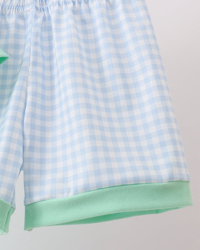 Light blue gingham shorts 