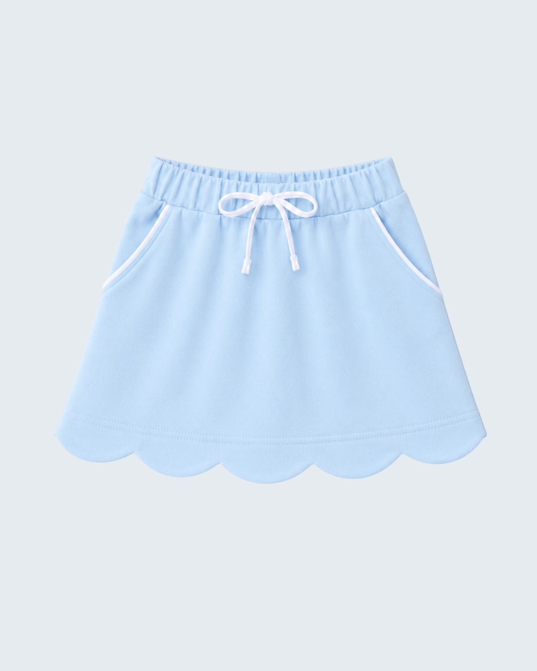 Mint Scallop Hem Bow Skorts