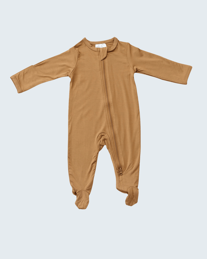 Mustard zipper bamboo romper