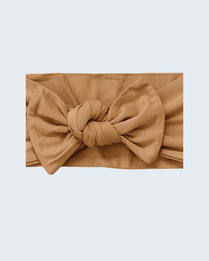 Mustard bamboo head wrap with knotted bow center