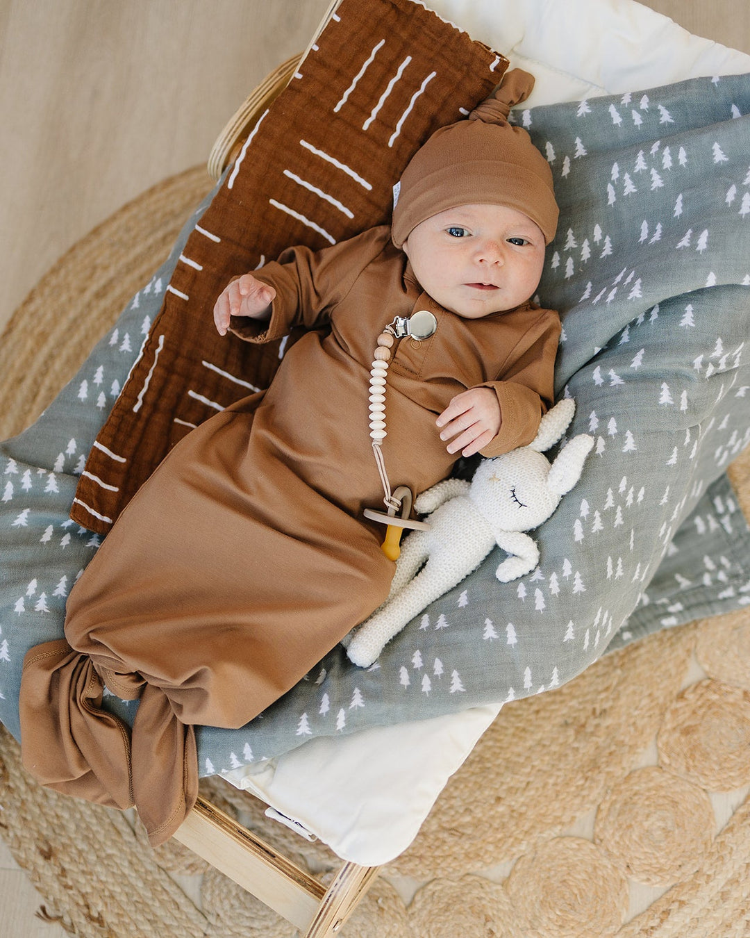 Mustard Bamboo Newborn Knot Hat