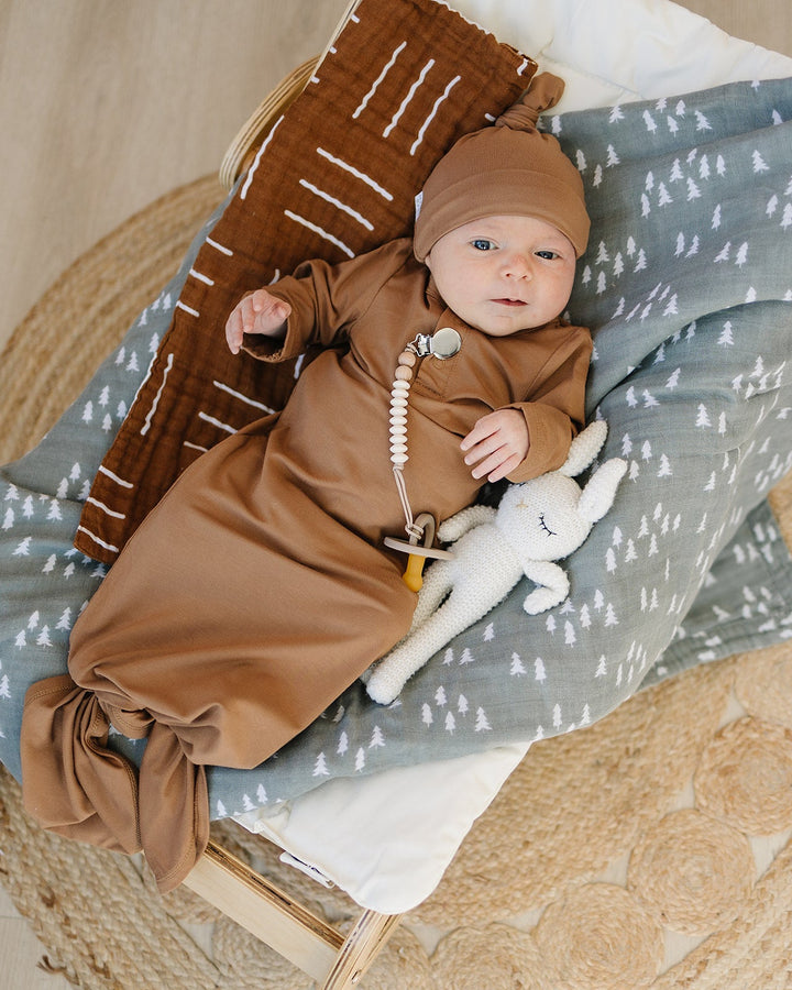 Mustard Bamboo Newborn Knot Hat