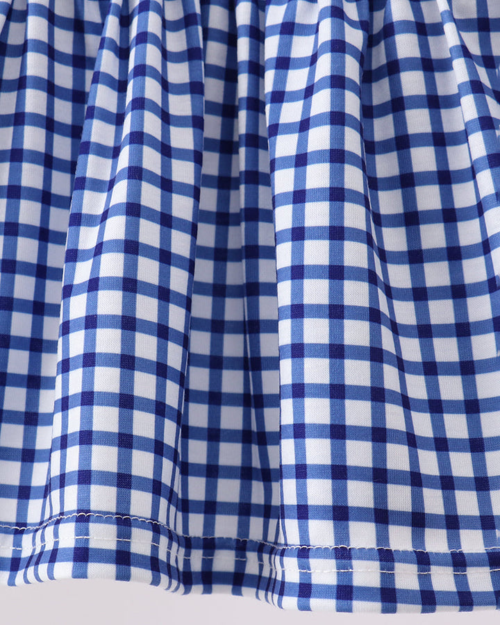 Blue gingham fabric