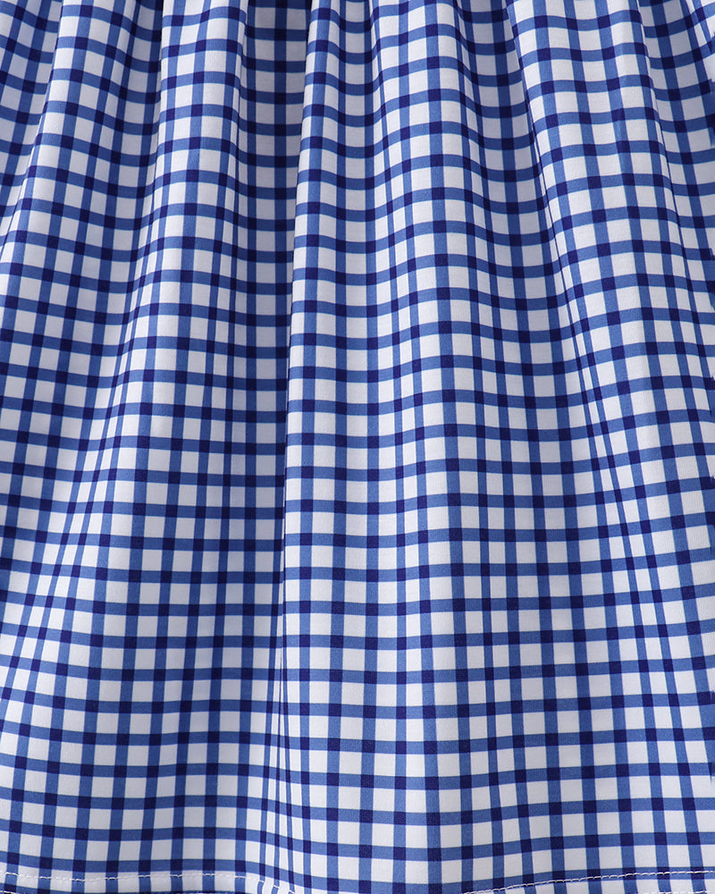 Blue gingham fabric