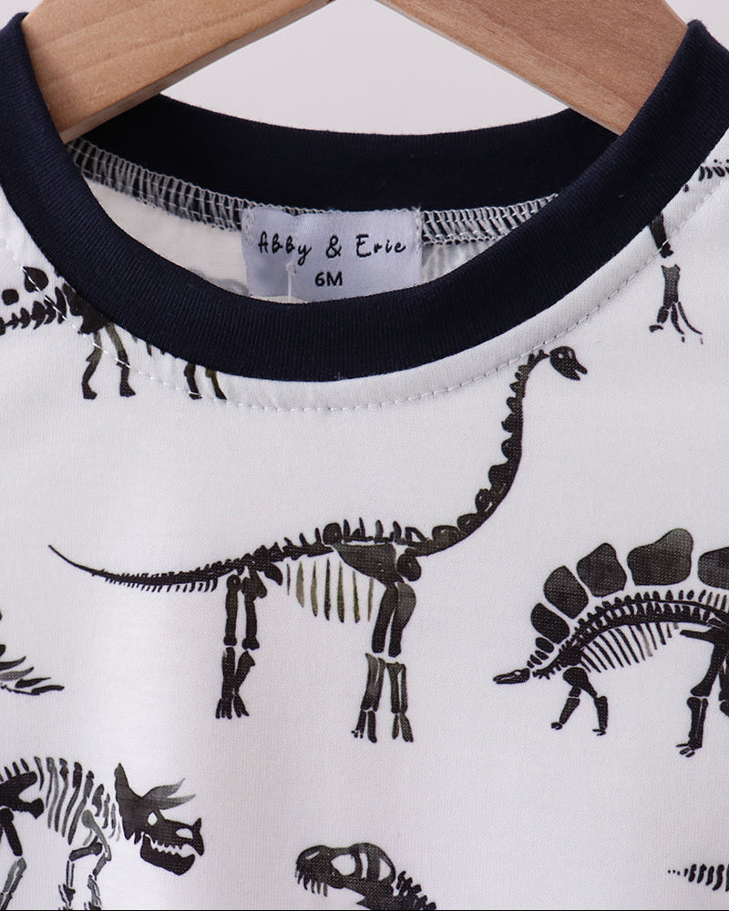 Navy Dinosaur Print Bubble for baby boys. 