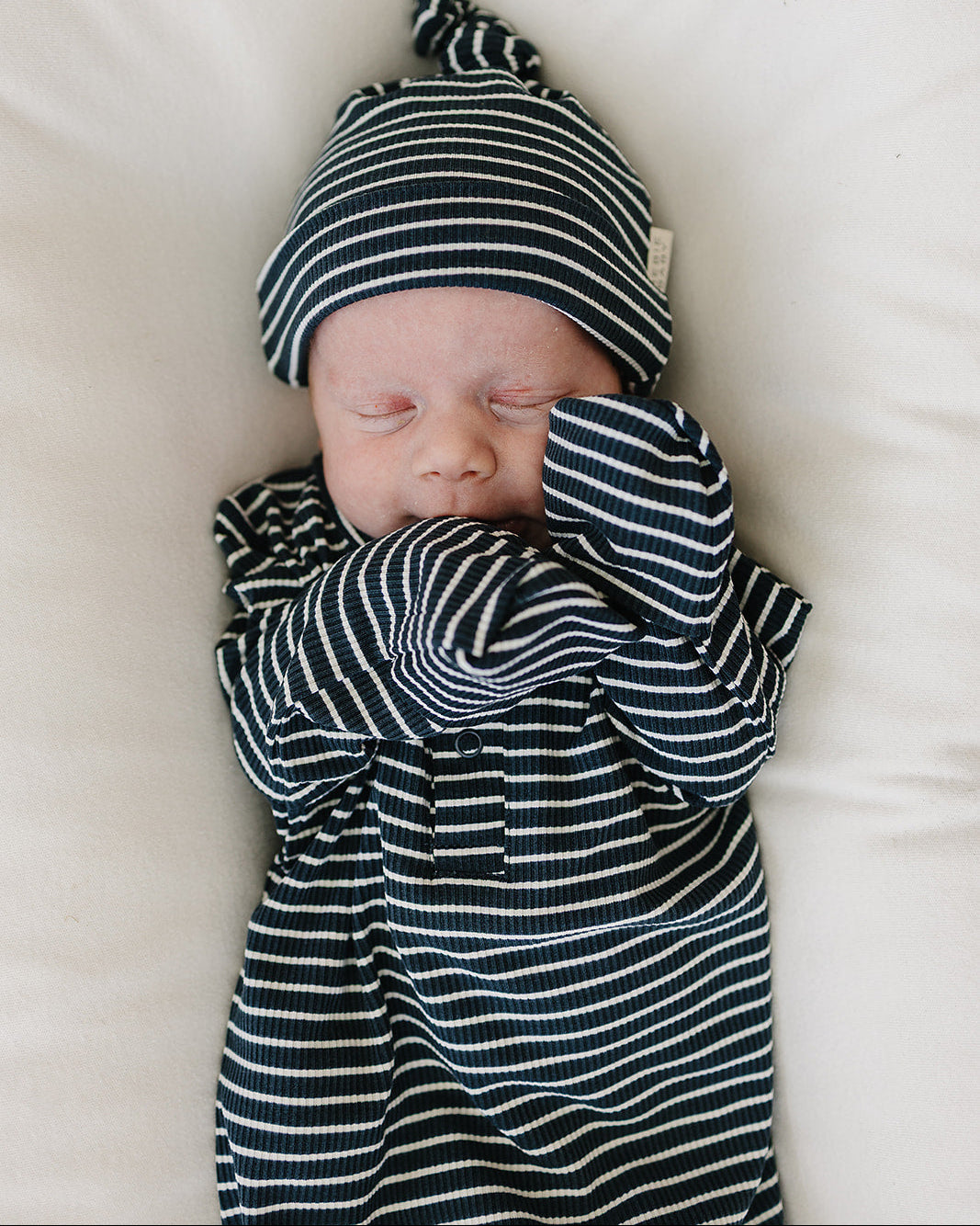 Navy Stripes Bamboo Knot Gown